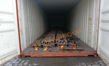 ZongXiang export a batch of U71Mn material 50 kg steel rail to Malaysia